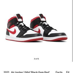 Air Jordan 1 Mid Black Gym Red