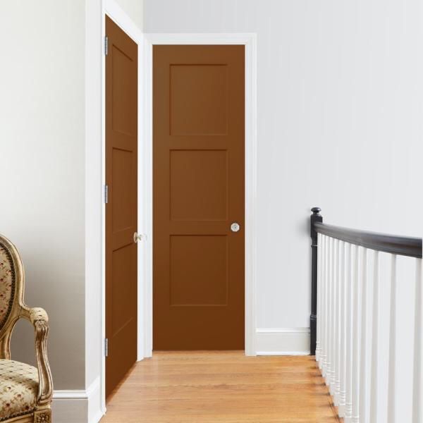 Brand New Jeld-Wen 24 in. x 80 in. Birkdale Hazelnut Stain Left-Hand Smooth Hollow Core Molded Composite Single Prehung Interior Door