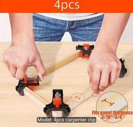 4pcs Adjustable Corner Clamps - Durable Plastic, 90 Degree Angle Grips for Woodworking