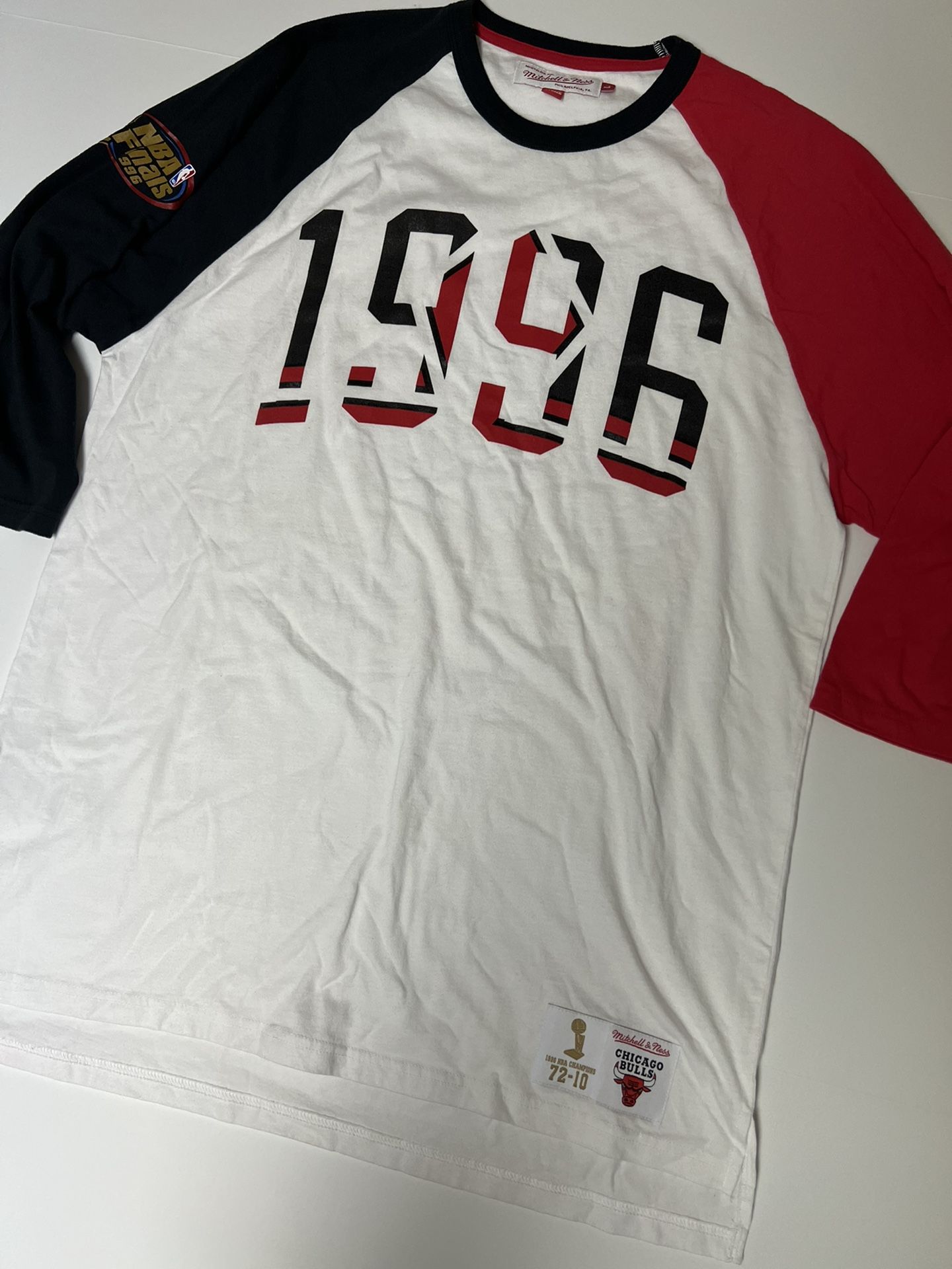 Mitchell & Ness Throwback Raglan Jersey Shirt Bulls Jordan Sz Large