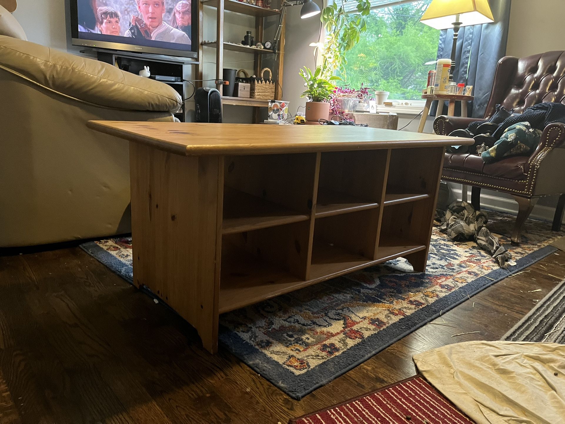 Big Coffee Table With See Through Shelves