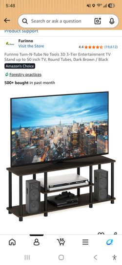 Furinno TV Stand for TVs up to 50 Inches – Brown/Black