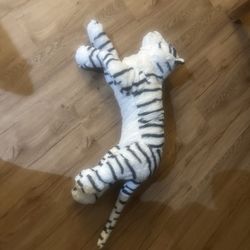 Super Cute Cozy, White Stuffed Tiger Medium Sized Almost New
