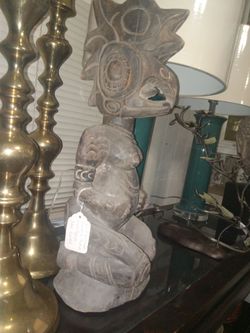 Hand carved tiki (bird woman) statue from Papua New Guinea