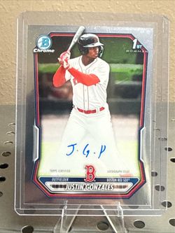 Justin Gonzales 2026 Bowman Chrome Prospect 1st Auto Boston Red Sox