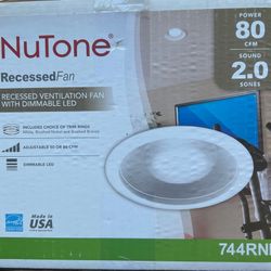 Broan-NuTone Recessed Adjustable 50-80 CFM Ceiling Bathroom Exhaust Fan w/ Light