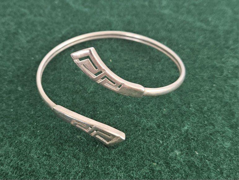 Greek Key - Meander ~ Sterling Silver Cuff Bracelet 8.8 Gr.