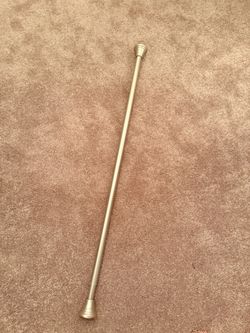 Brushed nickel / brass tension curtain rod