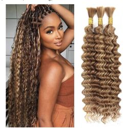 Brand New Human Braiding Hair for Boho Braids 18 Inch 110g Deep Wave Bulk Human Hair 