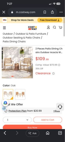 2 New oak chairs 40$