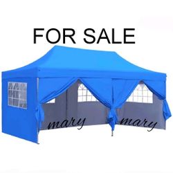  10x20 Heavy Duty Pop Up Canopy Tent with 6 Sidewalls, All Weather Wind Waterproof Outdoor Party Tents for Parties Commercial Wedding Canopy Gazebo wi