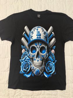 LA Dodgers Sugar Skull Graphic T-Shirt size available in M to 3XL