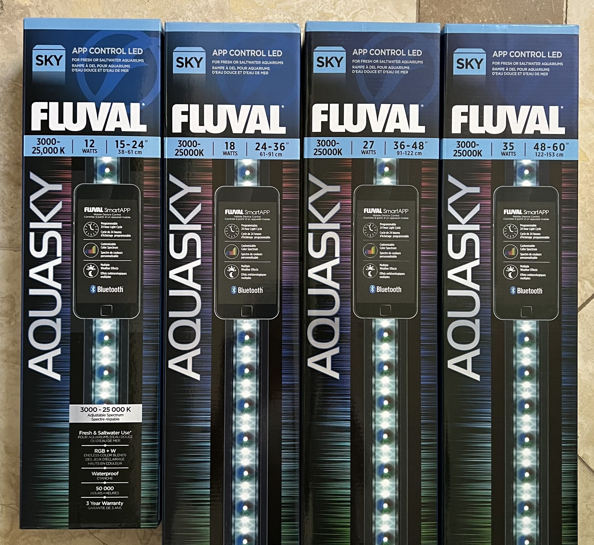 New Factory Sealed Fish Tank Light Fluval Aquasky LED Aquarium Lights