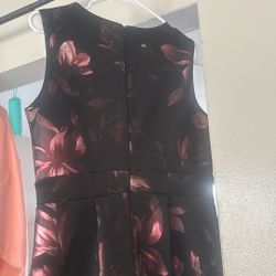 Formal Shiny Pink Black Dress