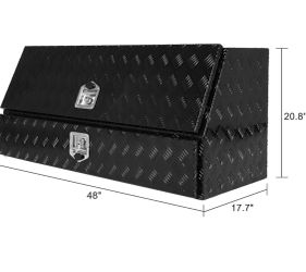 Black Aluminum 48 Inches Contractor Top Side Boxes, Truck Tool Box