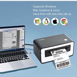 Thermal Label Printer,4x6 High Speed USB Shipping Label Printer Commercial Direct Thermal Label Maker One Click Setup Compatible with Amazon, Ebay, Et
