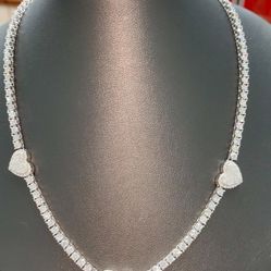 925 Silver With Moissanite Diamond Necklace 