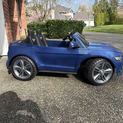 Blue Kids Mustang Toy Car