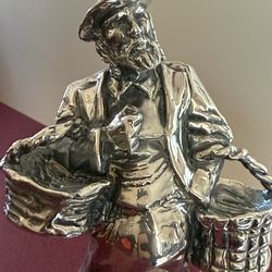 Sterling Silver 925 Hasidic Jewish Peddler Figurine — Israeli Judaica Art- 6 inch - 6 oz.