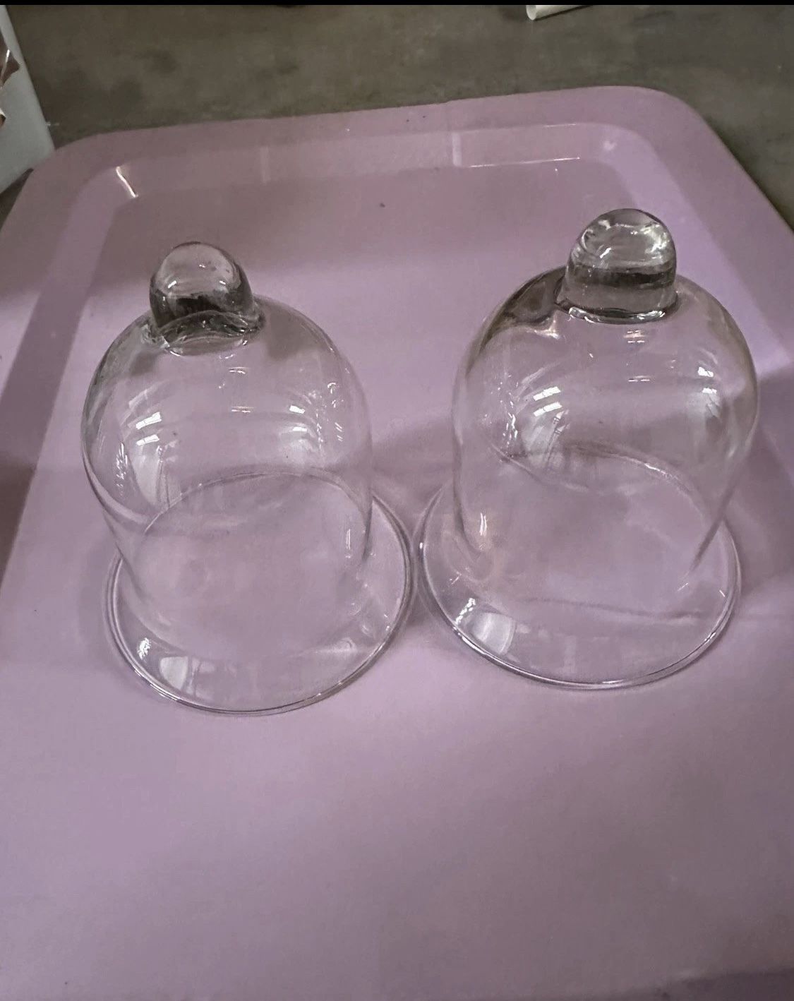 Blown Clear Glass Cloche Dome Bell Jar Specimen Display Apothecary Heavy Thick