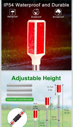 New Aolyty Solar Lights Outdoor Waterproof Driveway Markers featuring a red reflective warning light.