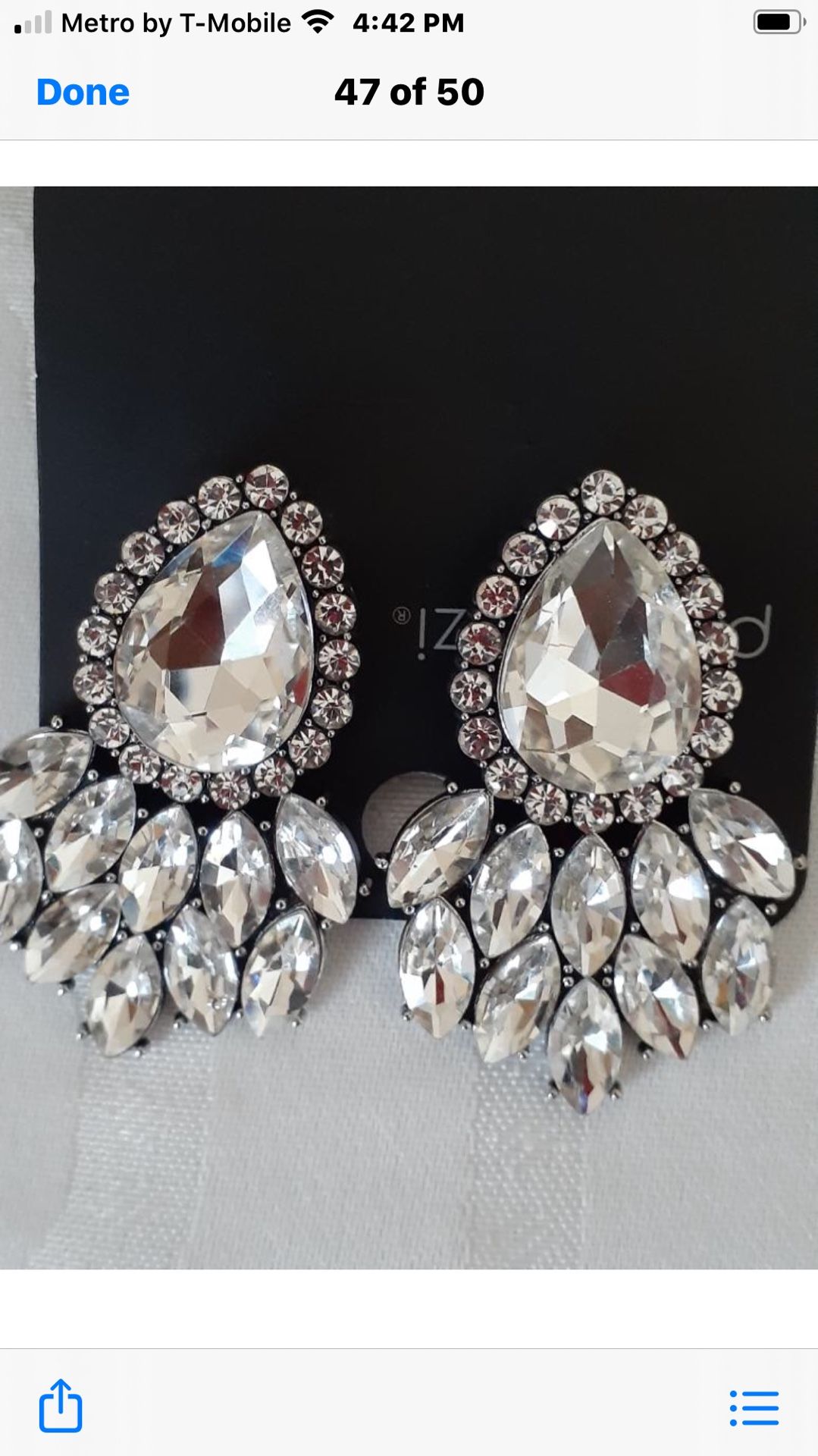 Paparazzi white cluster Faux Diamond earrings