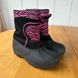 Northside Girls Pink Zebra Print Snow Boots Youth Kids Size 2Y