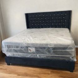 Bedroom Bed Frame Twin Full Queen King | Modern Base and mattress available