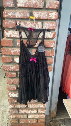 Black Lace Babydoll Lingerie Set Size M