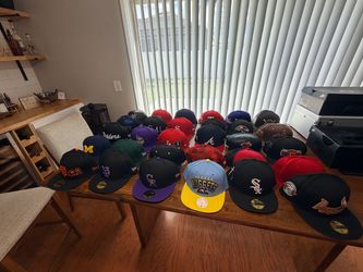 Large Lot of Fitted Hats – MLB, NBA, NFL $20 each or $15 when you get two or more