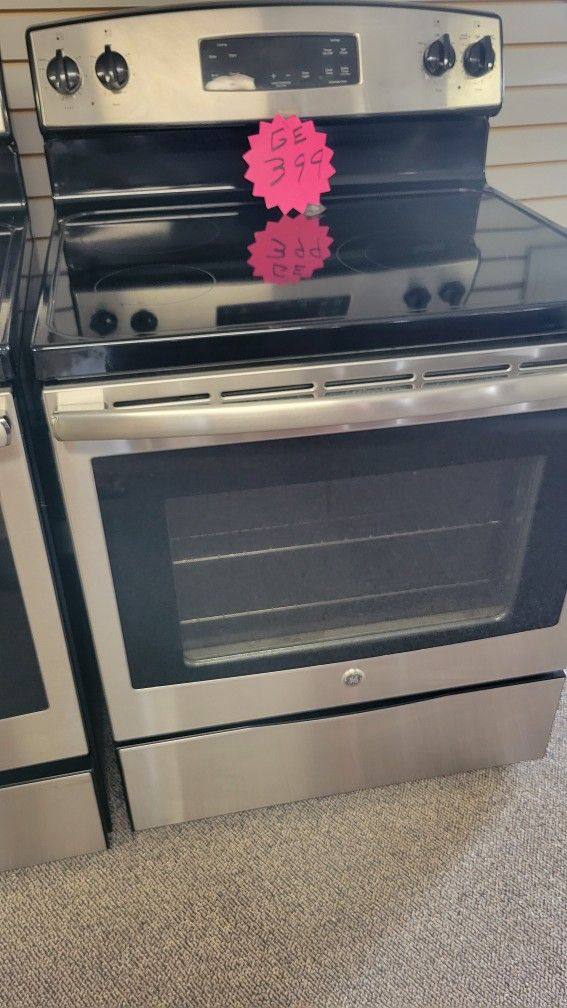 GE ELECTRIC RANGE STOVE OVEN STAINLESS STEEL LIKE NEW WORK GREAT CONDITIONS INCLUDING FREE LOCAL DELIVERY