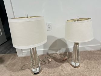 Pottery Barn Crystal Bancroft Table Lamp and side lamp