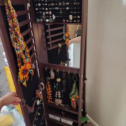 Mirrored Jewelry Storage- Dark Brown