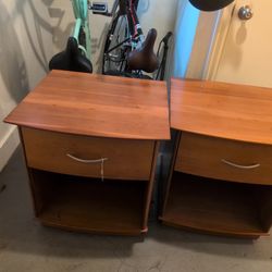 Set of Wood Night Stands 