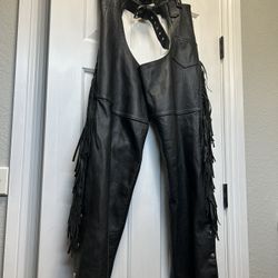 Leather Chaps With Fringe 