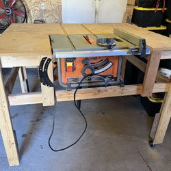 Ridgid Table Saw And Table 