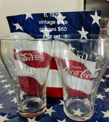 New Vintage Set of 6 Coke/Coca-cola Glasses