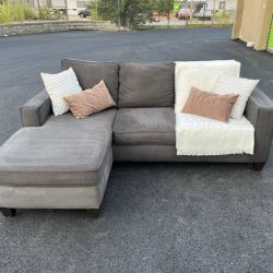 Dark Gray Sectional Couch with Reversible Chaise