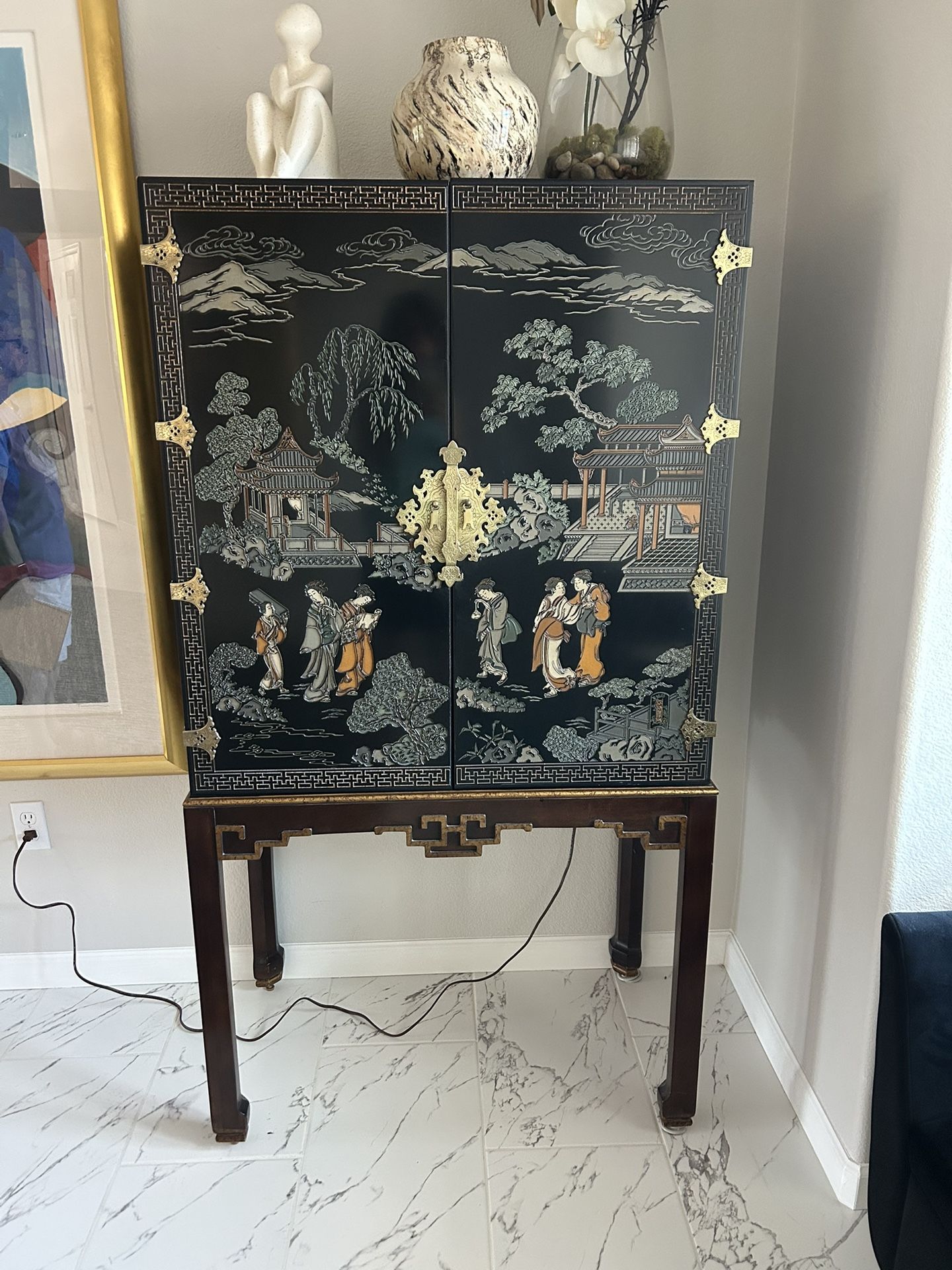 Antique bar cabinet