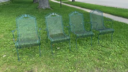 4 Metal Outdoor Patio Chairs