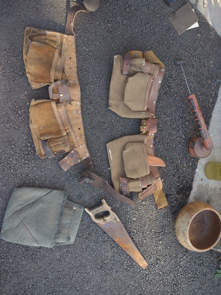 2 Leather Tool Belts Carpenters