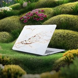 White Marble Ultra-Slim, Lightweight Hard Case for MacBook Pro 13" (2016-2023, M2 M1): Classic Sophistication Meets Robust Protection!
