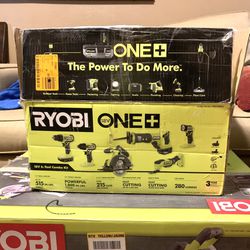 RYOBI ONE+ 18V Cordless 6-Tool Combo Kit with 1.5 Ah Battery, 4.0 Ah Battery, and Charger