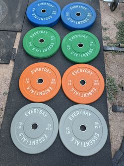 190lb Olympic Bumper Plate Set Weights