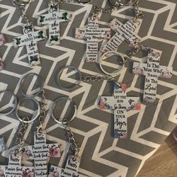 Decorate Cross metal key chain