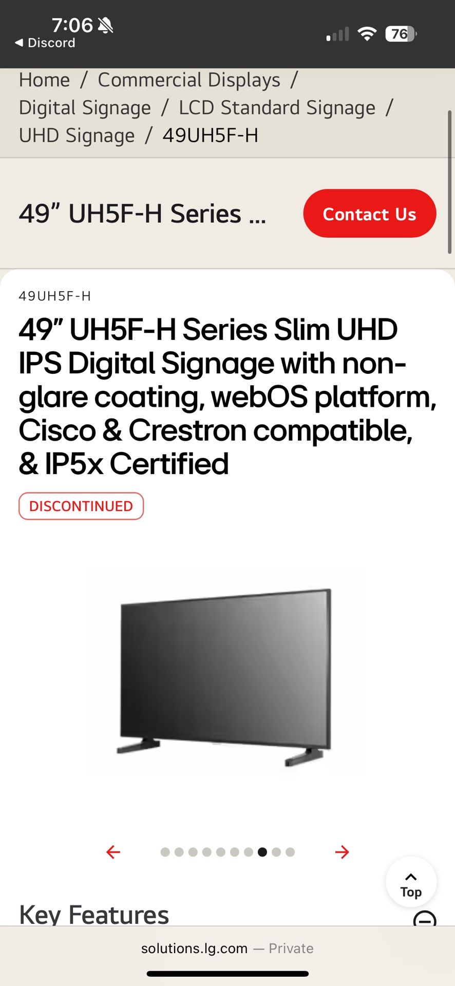 49 Inch LG UHD Signage