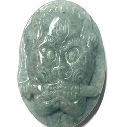 Jade Jadeite dragon head Pendant Necklace 90013 Free with string