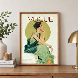 Framed Vogue Fashion Art Print – Vintage Art Deco Style – 19" × 26"