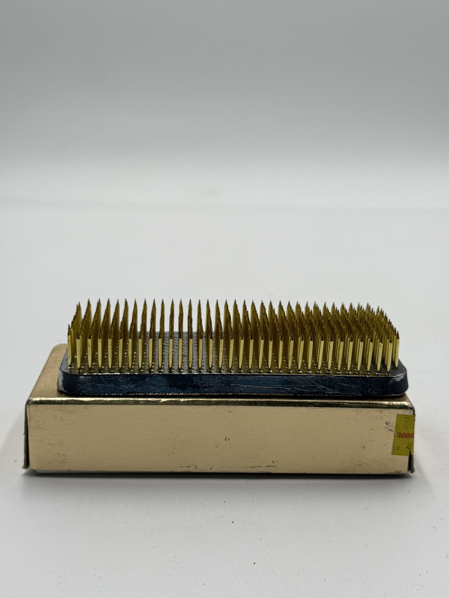 Vintage Japanese Ikebana Kenzan Flower Frog Pin Holder Heavy Brass – Made in Japan