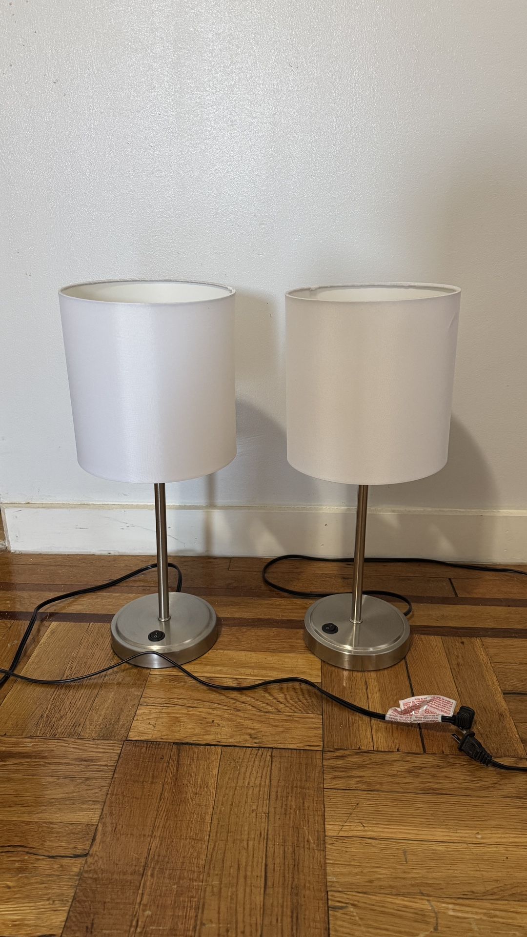 Modern Silver Stick Lamp with USB Port